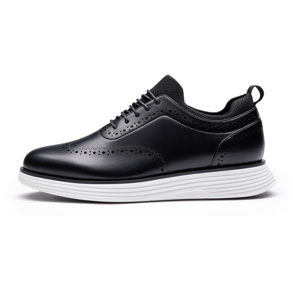 [MaxFlex SuiteCraft] Men's Casual Wingtip Dress Sneakers - BLACK - 2